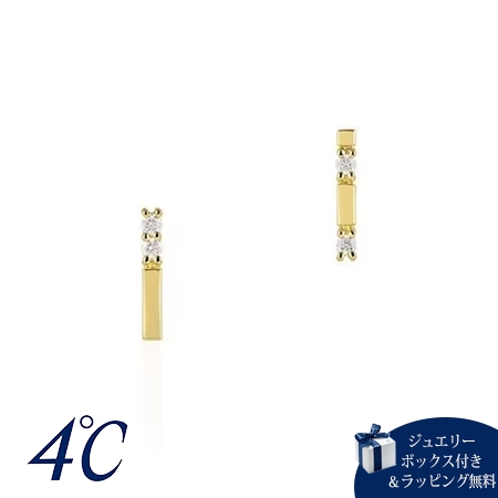 【送料無料】【ラッピング無料】ヨンドシー 4℃ K10イエローゴールド ピアス シンセティック モアサナイト