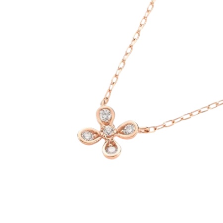 ヨンドシー 4℃ ネックレス K18ピンクゴールド フラワー 花 ダイヤモンド レディース ブランド 正規品 新品 ギフト プレゼント 人気 おすすめ 誕生日 記念日 クリスマス 送料無料 ラッピング無料_1