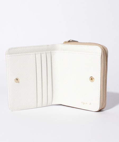アニエスべー 財布 折財布 ウォレット ベージュ agnes b ブランド 正規