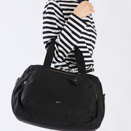 アニエスベー agnes b ショルダーバッグ ナイロンボストンバッグ Maron ブラック レディース ブランド 正規品 新品 ギフト プレゼント 人気 おすすめ 誕生日 記念日 クリスマス 送料無料 ラッピング無料