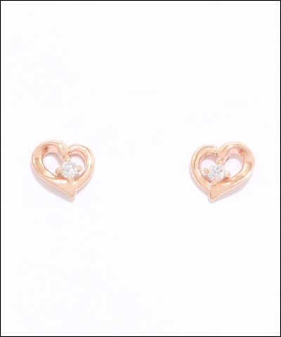４℃　ヨンドシー K10ピンクゴールドダイヤモンドピアスの通販は