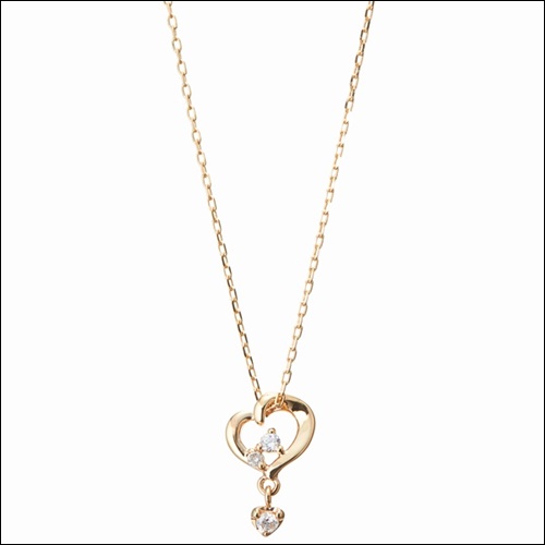 ４℃　ヨンドシー ハートモチーフネックレス　イエローゴールドの通販は