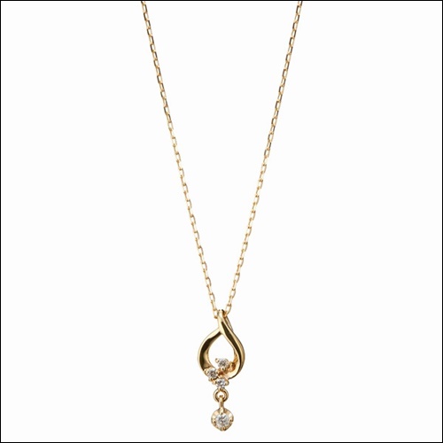 ４℃　ヨンドシー しずくモチーフネックレス　イエローゴールドの通販は