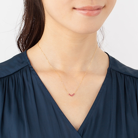 ヨンドシー 4℃ K18イエローゴールド ネックレス ルビー