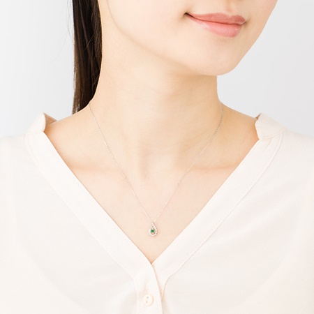 カナルヨンドシー Canal 4℃ ネックレス 5月誕生石 シルバー ネックレス エメラルド キュービックジルコニア ブランド 正規品 新品 ギフト プレゼント 人気 おすすめ 誕生日 記念日 クリスマス 送料無料 ラッピング無料_1