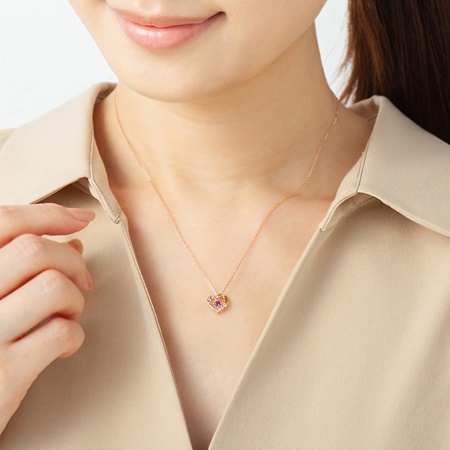 美品★Canal 4℃ K10 PG ネックレス ペンダント ジルコニア カナルヨンドシー Canal 4℃ ネックレス K10ピンクゴールド ネックレス