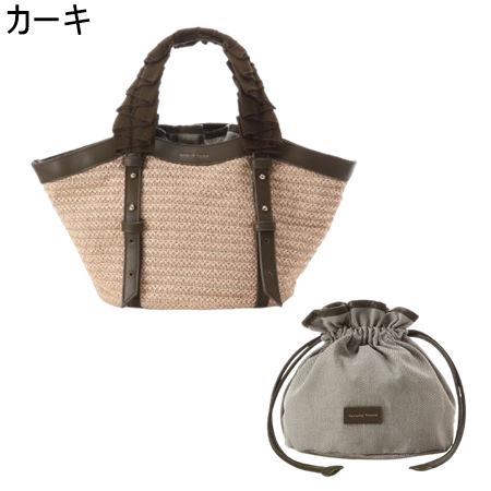 サマンサタバサ Samantha Thavasa 巾着付きフリルハンドルカゴバッグ ブランド 正規品 新品 ギフト プレゼント 人気 おすすめ 誕生日 記念日 クリスマス 送料無料 ラッピング無料_1