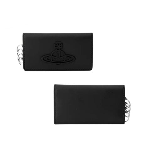 ヴィヴィアン ウエストウッド Vivienne Westwood ALUMINIUM LEATHER キーケース ブラック ブランド 正規品 新品 ギフト プレゼント 人気 おすすめ 誕生日 記念日 クリスマス 送料無料 ラッピング無料_1