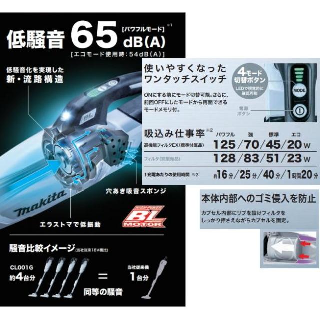 マキタ 充電 クリーナー 40Vmax CL001GRDO 本体色オリーブ バッテリー BL4025 充電器 DC40RA サイクロン無し セット 在庫有即発送_1