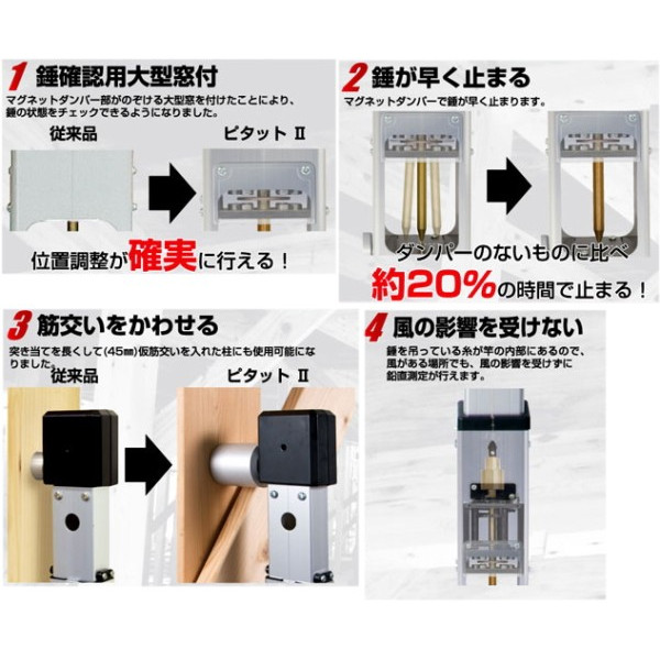シンワ測定 風防下げ振りピタットII磁気制動式 77524 伸縮長1515〜3333mm