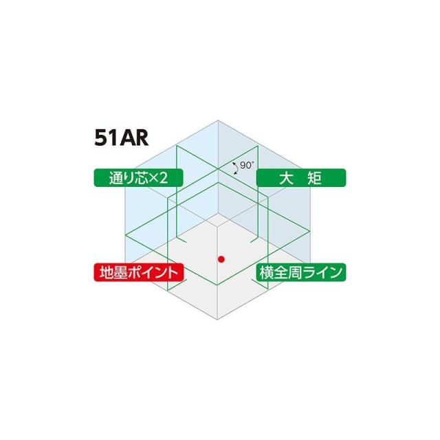 4月30日までリチウムイオンバッテリか三脚をサービス シンワ測定レーザーロボ 墨出し器 LEXIA グリーン レクシア 51AR 本体のみ 70865