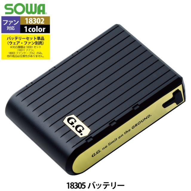 ファン付きウェア 春夏用 桑和 SOWA 18302 バッテリーセット F_6