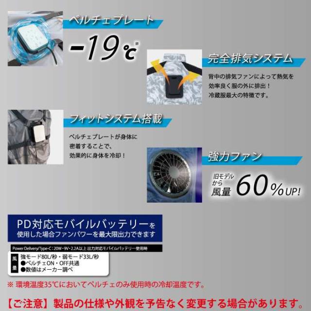 ファン付きウェア ビッグボーン bigborn 作業服 TH604 冷蔵服4半袖ジャケット 3L 春夏 作業着 (ウェア+ペルチェ+ファンセット) バッテリー別売_11