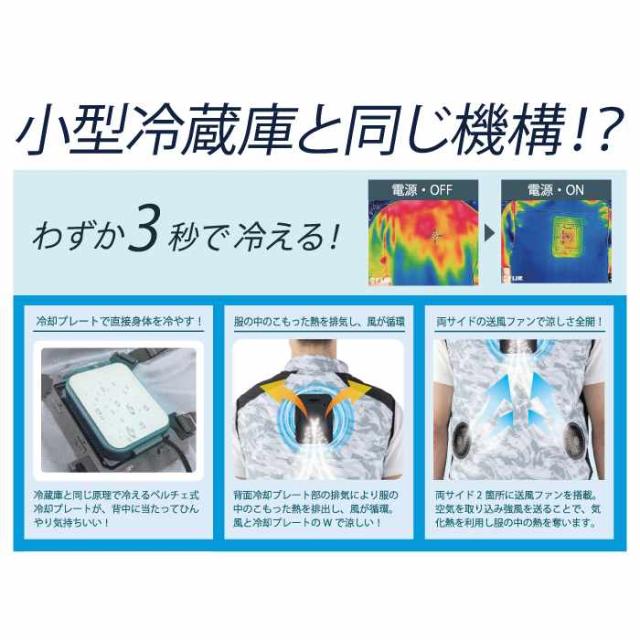 ファン付きウェア ビッグボーン bigborn 作業服 TH604 冷蔵服4半袖ジャケット 3L 春夏 作業着 (ウェア+ペルチェ+ファンセット) バッテリー別売_14