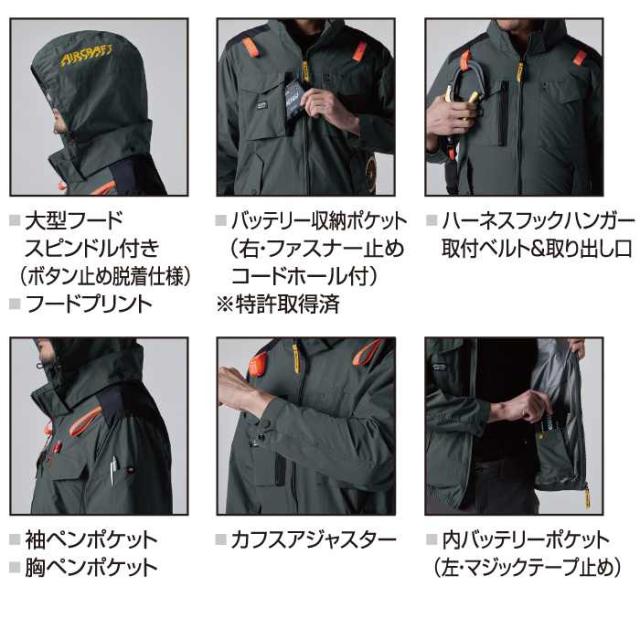 バートル BURTLE 作業着 2026春夏新作 エアークラフト AC1151ブルゾン+ファン+バッテリー 30Vフルセット AC10 AIRCRAFT_6