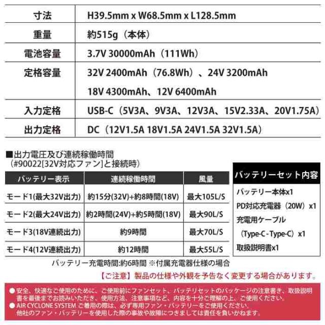 ファン付きウェア アイズフロンティア 作業服 2026春夏新作 90022 + 90023 バッテリー ファン セット F 春夏用 作業着_4