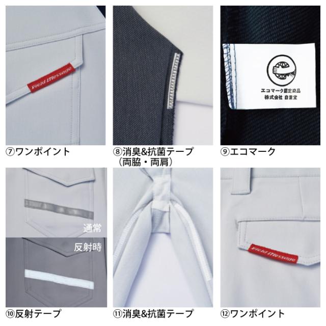 自重堂 作業服 上下セット 83600 ストレッチジャンパーSS-LL と 83616 レディースカーゴパンツ 59-76 かっこいい おしゃれ オールシーズン 作業着_6