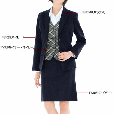 ヌーヴォ FJ1028 ジャケット 5号〜19号 オフィスウェア 事務服 制服