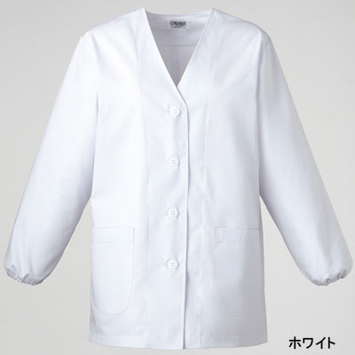 ソワンクレエ C201 女子衿なし白衣 長袖 S〜4L 医療白衣・介護服