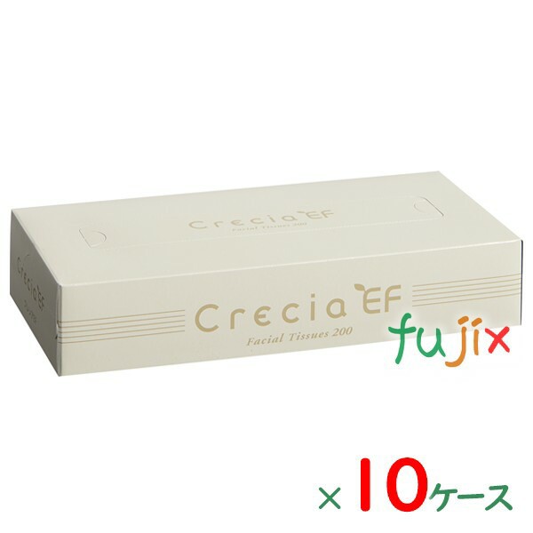 クレシアEFティシュー　レギュラー200W パルプ＋紙パック　リサイクルパルプ 200組×60箱／ケース×10ケース分　43005