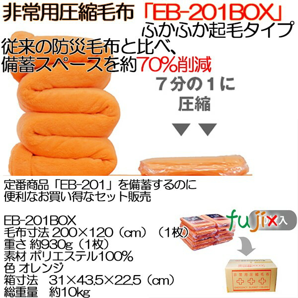 災害備蓄用　非常用圧縮毛布【EB-201BOX】 10枚_2