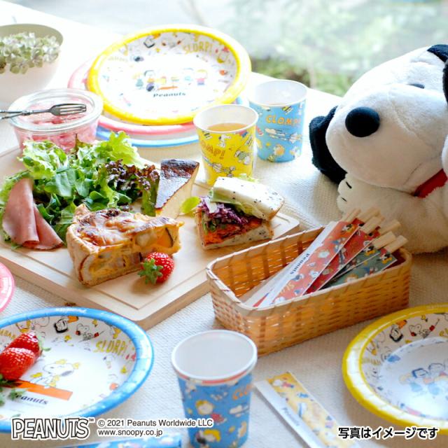 紙皿 おしゃれ P2006RP スヌーピー　レトロパターン　ストロングプレート 20cm 1440枚（6×10×24）／ケース　サンナップ_1