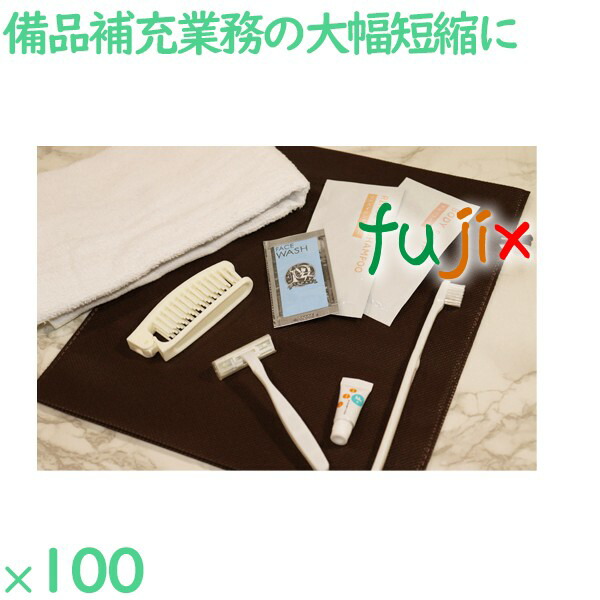 男女兼用 アメニティセット 不織布巾着入 100セット（5セット×20袋）／ケース AM-1