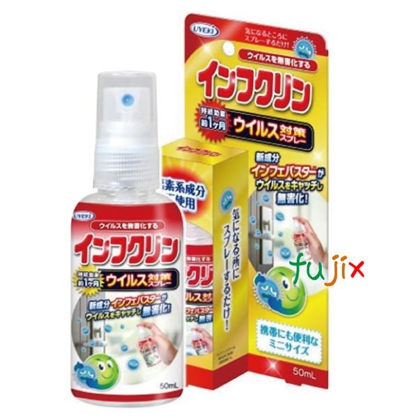 除菌スプレー インフクリン 50ｍL×48個／ケース 抗ウイルス 除菌 対策 即効性 塩素系成分不使用 UYEKI（ウエキ）の通販は