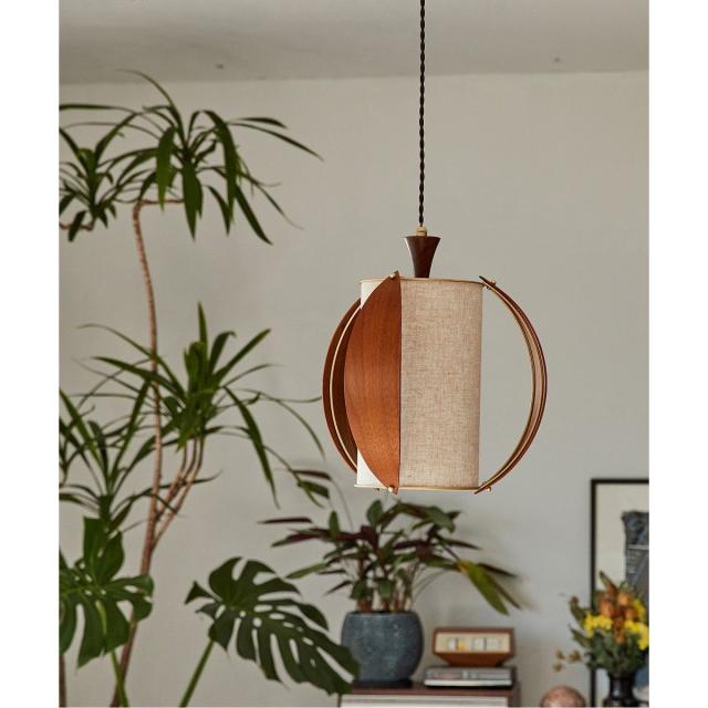 波状の木製シェード Acme Furniture ペンダントライト シーリング