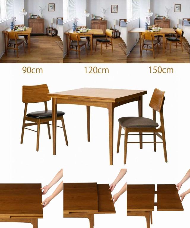 JOURNAL STANDARD FURNITURE ジャーナルスタンダードファニチャー HABITAT DINING TABLE ハビタ ダイニングテーブル 伸縮式 幅90、120、1_4