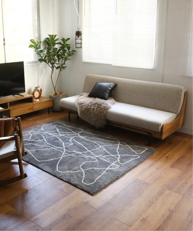 JOURNAL STANDARD FURNITURE ジャーナルスタンダードファニチャー FERNERO RUG 200x200 GY フェルネロ ラグ 200×200cm グレー ラグ ラグマット マット ラグカーペット カーペット【送料無料】_3