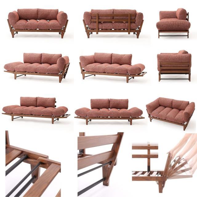 JOURNAL STANDARD FURNITURE ジャーナルスタンダードファニチャー ALVESTA SOFA Terracotta アルベスタ ソファ テラコッタ ごろ寝ソファ アームリクライニング コンパクトソファの通販は
