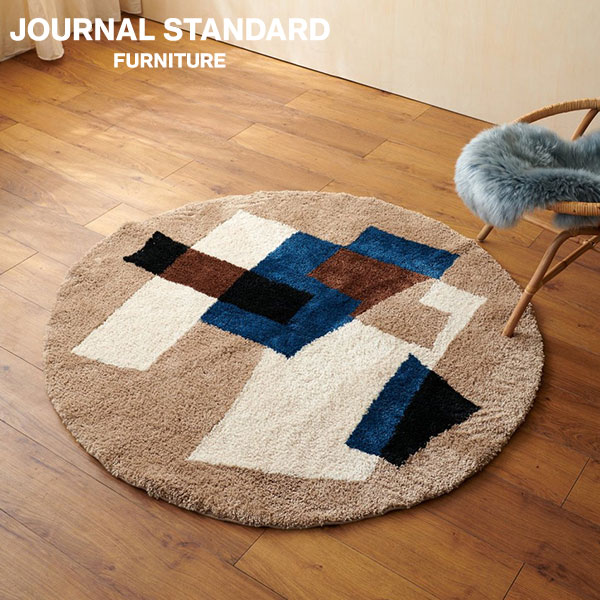 JOURNAL STANDARD FURNITURE GEOMETRIC RUG ROUND 140 ジャーナルスタンダードファニチャー ジオメトリック ラグ ラウンド140 ラグ ラグマット マット ラグカーペット カーペット モダン インテリア(代引不の通販はカーペット