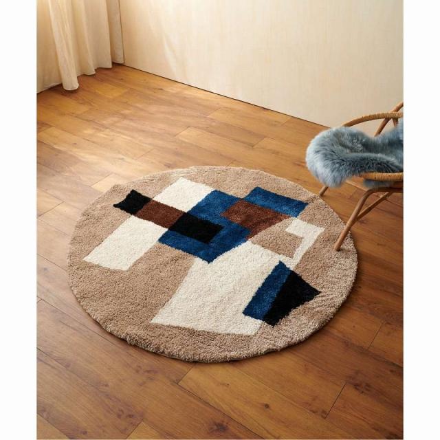 JOURNAL STANDARD FURNITURE GEOMETRIC RUG ROUND 140 ジャーナルスタンダードファニチャー ジオメトリック ラグ ラウンド140 ラグ ラグマット マット ラグカーペット カーペット モダン インテリア(代引不の通販は