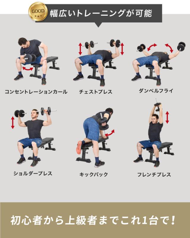 2024年最新モデル 可変式 耐荷重300kg トレーニングベンチ インク