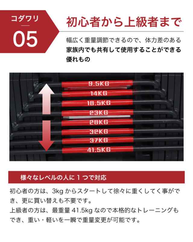 NEW 2023年モデル 45段階調節 可変式ダンベル 40kg 2個セット 重量調節 アジャスタブルダンベル 3-41.5kg ウエイトの通販はau  PAY マーケット - YouTen | au PAY マーケット－通販サイト