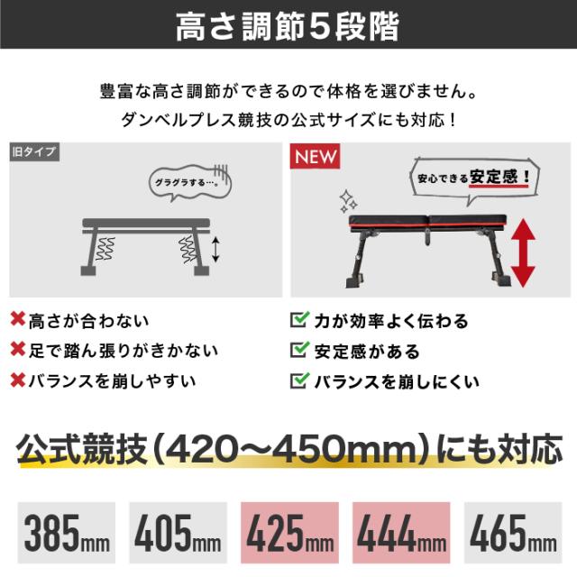 フラットベンチ 折りたたみ 高さ調整可能 ダンベル トレーニング