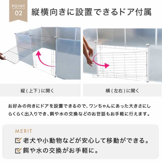 ペットフェンス ペットサークル ペット サークル 置くだけ ドア付き