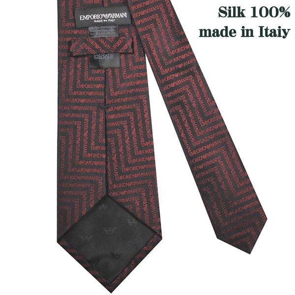 エンポリオアルマーニ ネクタイ RUST RED系 イタリー製 シルク100％ ギフト プレゼント 贈答品 記念品 就職祝い 昇進祝い エンポリオアルマーニ ネクタイ RUST RED系 イタリー製 シルク100