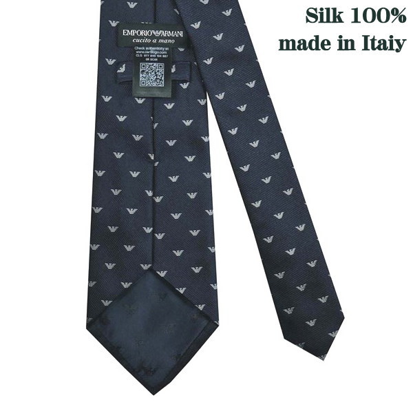エンポリオアルマーニ ネクタイ NIGHT BLUE系 イタリー製 シルク100％ ギフト プレゼント 贈答品 記念品 就職祝い 昇進祝い エンポリオアルマーニ ネクタイ NIGHT BLUE系 イタリー製 シルク100