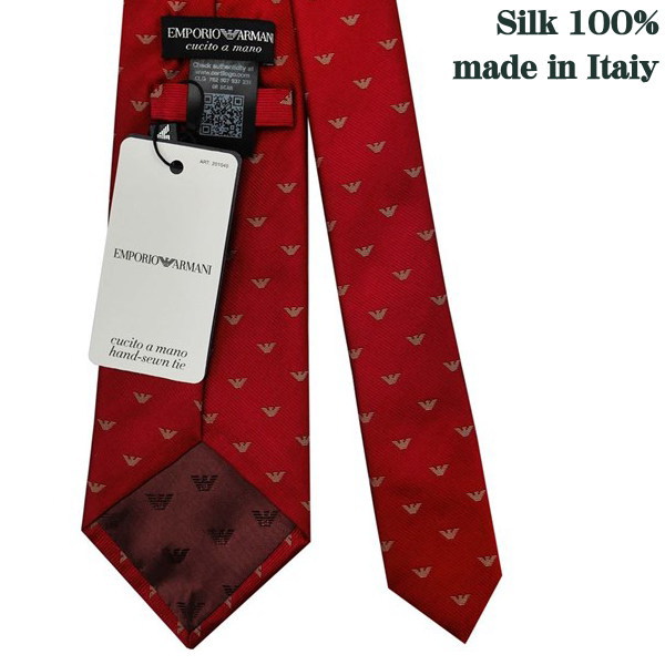 エンポリオアルマーニ ネクタイ RED系 イタリー製 シルク100％ ギフト