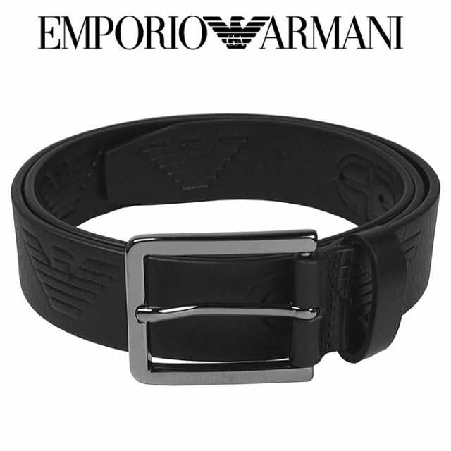 エンポリオ・アルマーニ EMPORIO ARMANI メンズベルト ブラック Mサイズ 90cm イタリー製 ギフト プレゼント 贈答品 父の日ギフト 誕生