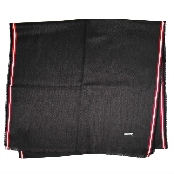 バリー マフラー スカーフ BALLY レッドｘブラック系 コットン イタリー製 ギフト プレゼント