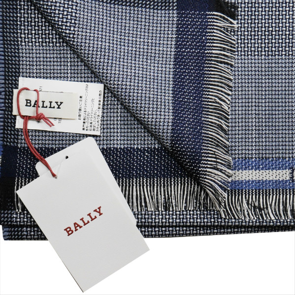 バリー マフラー スカーフ ショール BALLY ネイビー系 ウール イタリー