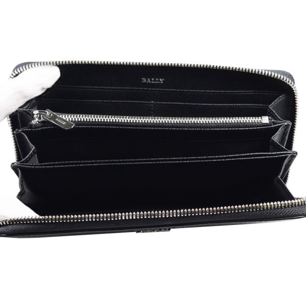 バリー 長財布 ファスナー式ラウンドジップ財布 ブラック BALLY TELEN
