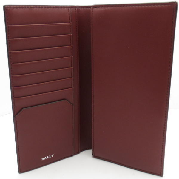 BALLYバリー メンズ財布 長財布 ファスナー小銭入れ有 ブラックxレッド