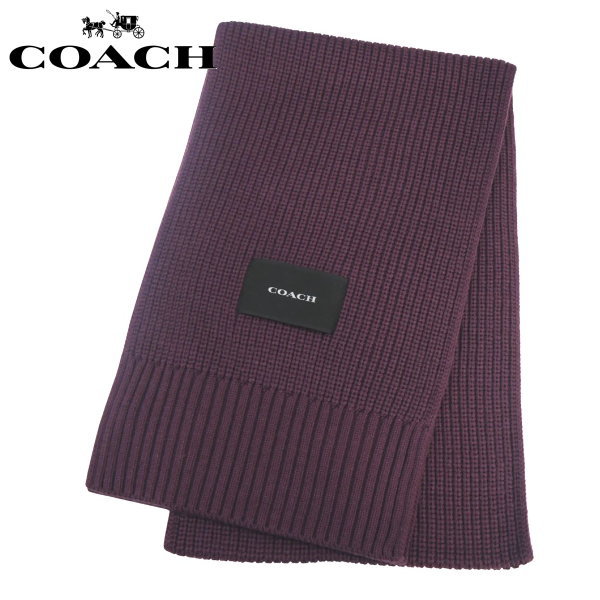コーチ マフラー  織パッチニットスカーフ オックスブラッド COACH WOVEN PATCH KNIT SCARF CO100427-604 平行輸入品