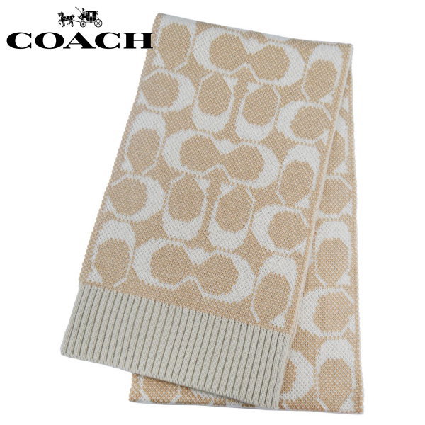 コーチ マフラー  ジャンボシグネチャーCニットスカーフ キャメル COACH JUMBO SIGNATURE C KNIT SCARF CO100441 平行輸入品