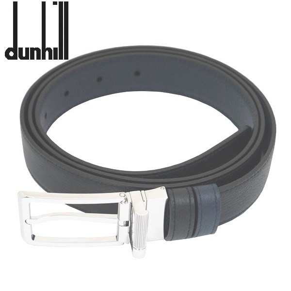 ダンヒル DUNHILL メンズベルト  型押しブラック/型押しネイビー バックル回転式 リバーシブルタイプ イタリー製 DU24F4T22PO ギフト プレゼント 誕生日ギフト