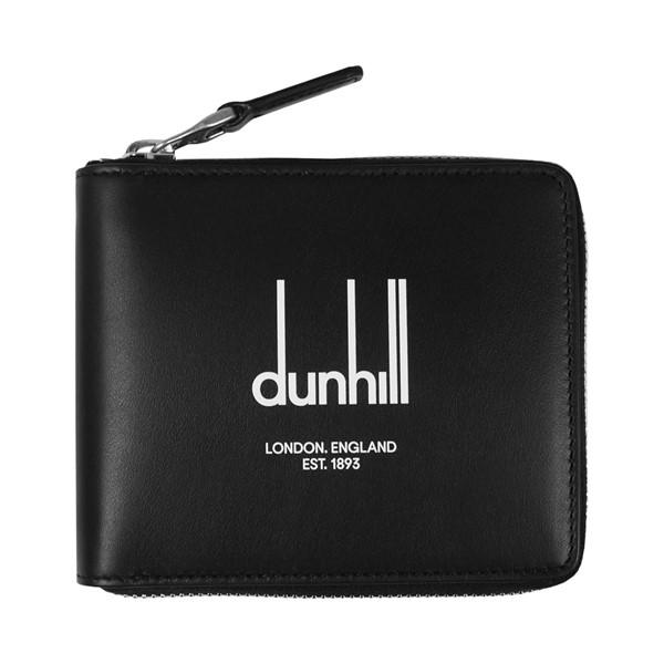 ダンヒル レガシー DUNHILL LEGACY ファスナー式2つ折れ財布 ブラック イタリー製 22R2355DP